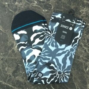 Stance Men’s Black, Light Blue & White Floral Crew Socks